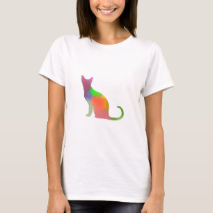 T-shirt Aquarelle Chat Silhouette