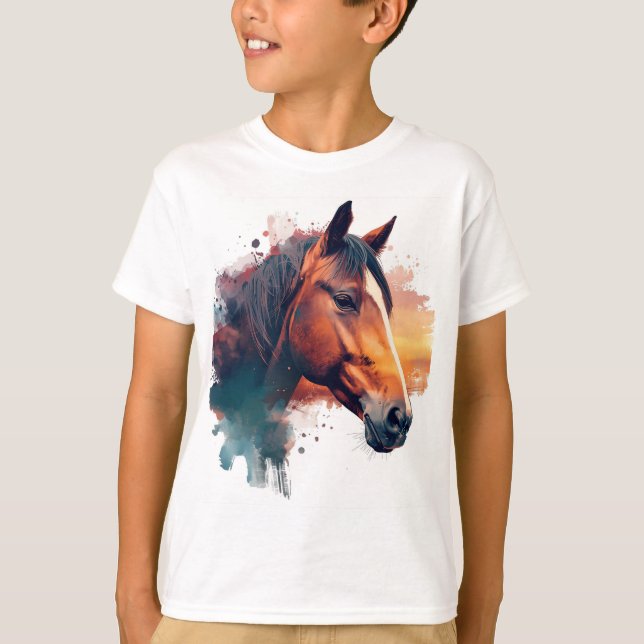T-shirt Aquarelle Chestnut Horse (Devant)