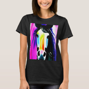 T-shirt Aquarelle Cheval Visage Abstrait