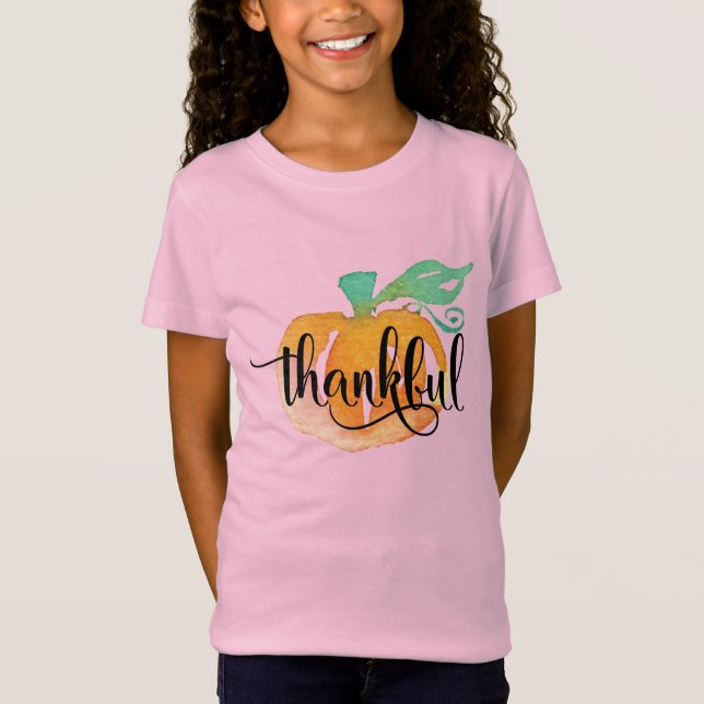 T-Shirt Aquarelle Citrouille Saison d'automne  (Devant)