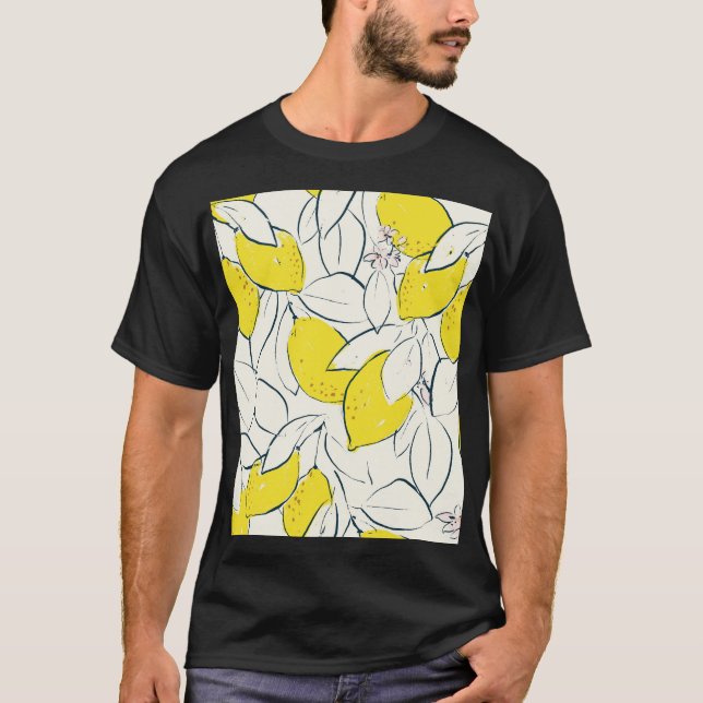T-shirt Aquarelle Citrus Citrus Motif sans couture (Devant)