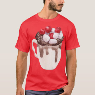 T-shirt Aquarelle Cocoa Musique Père Noël Feux d'arbre de