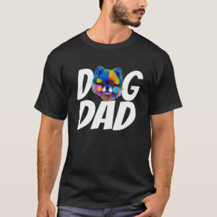 T-shirt Aquarelle coloré Pomeranian Maman Chien Papa Homme