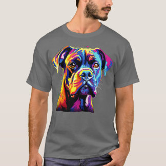 T-shirt Aquarelle Colorée Boxer Chien Premium