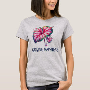 T-shirt Aquarelle colorée Croissance du bonheur Caladium