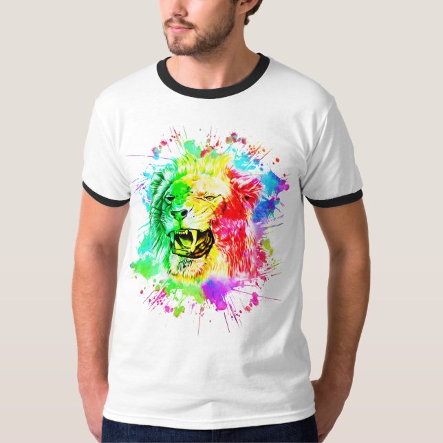 T-shirt Aquarelle colorée - Lion De Juda (Devant)