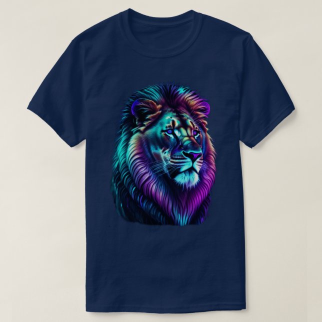 T-shirt Aquarelle colorée Lion Lumineux (Design devant)