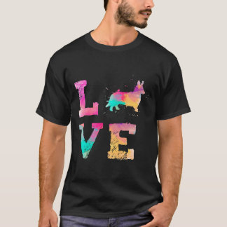 T-shirt Aquarelle colorée Peinture Cardigan Welsh Corgi Ch