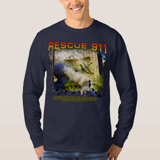 T-shirt Aquarelle composite "Secourt 911" avec message (Devant)