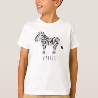Aquarelle Cool du garçon Zebra Safari sous son nom