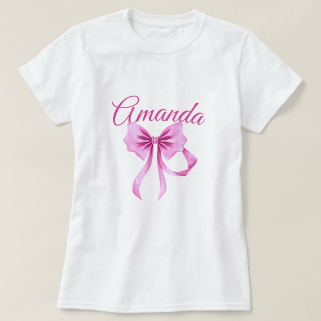 T-shirt Aquarelle Coquette Rose Bow Sweet 16 Anniversaire (Design devant)