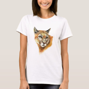 T-shirt Aquarelle Cougar Puma Animal Nature Art