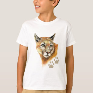 T-shirt Aquarelle Cougar Puma, Lion de montagne, Animal
