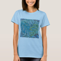 Aquarelle couleur bleu vert tropical feuille