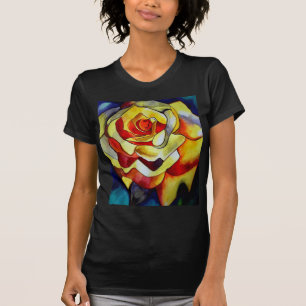 T-shirt Aquarelle couleur jaune fleur d'art original