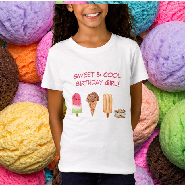 T-Shirt Aquarelle Crème glacée & Popsicles Doux & Cool (Créateur téléchargé)
