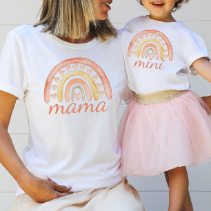T-shirt Aquarelle Cute Boho Arc-en-ciel Mama Love Heart