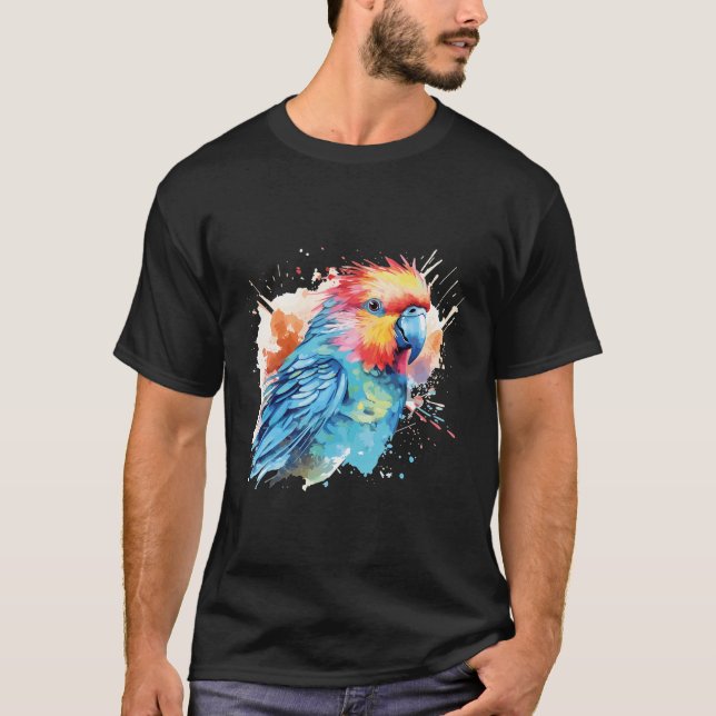 T-shirt Aquarelle Cute Budgie (Devant)