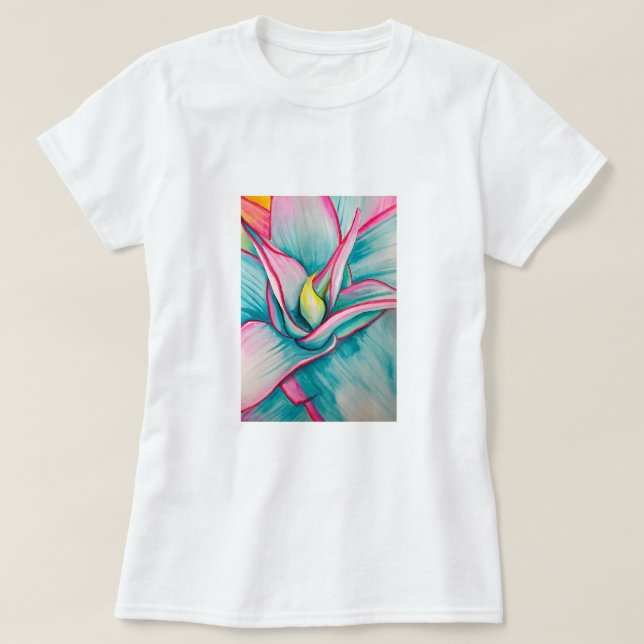 T-shirt Aquarelle d'agave succulent art (Design devant)