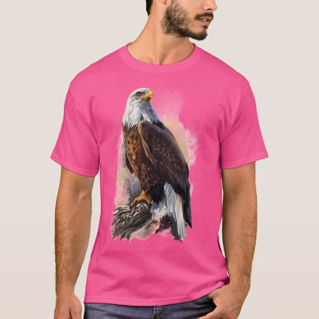 T-shirt Aquarelle d'aigle à tête blanche (Devant)