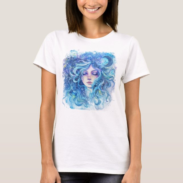 T-shirt Aquarelle d'anniversaire Aquarius (Devant)