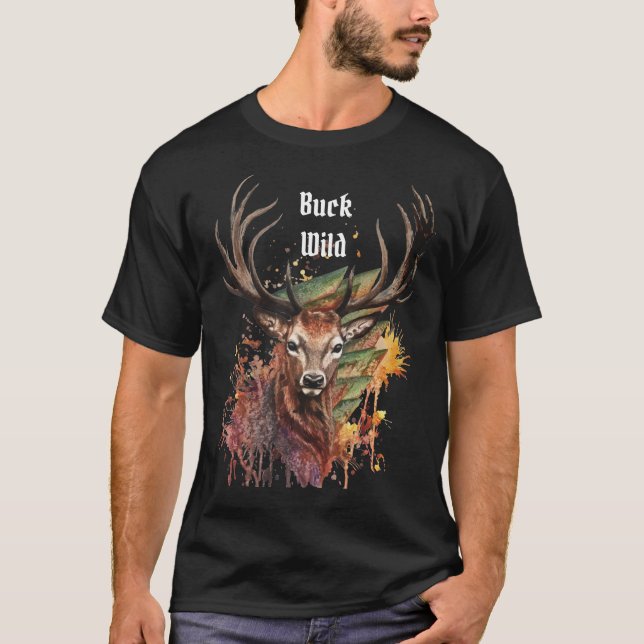 T-shirt Aquarelle de Buck Wild Deer (Devant)