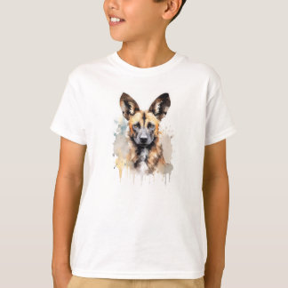 T-shirt Aquarelle de chien africain sauvage