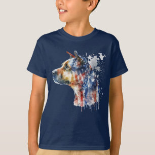 T-shirt Aquarelle de chien patriotique American Guard Chie