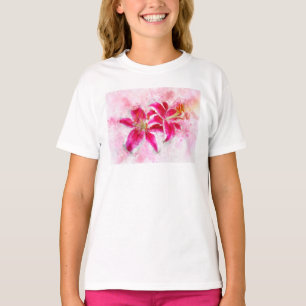 T-shirt Aquarelle de fleur de Stargazer Lily - wb 03