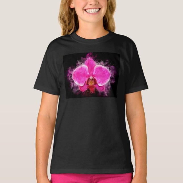 T-shirt Aquarelle de fleur d'orchidée - rose bb 02 (Devant)
