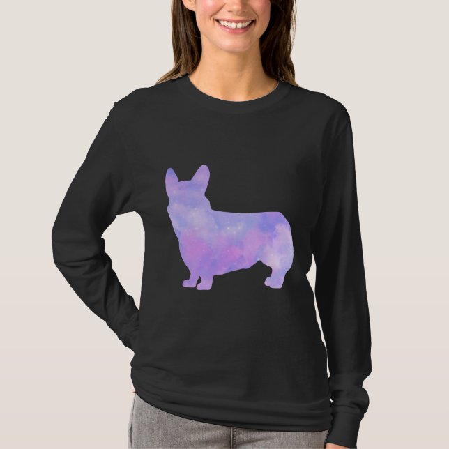 T-shirt Aquarelle de Galaxy Corgi (Devant)
