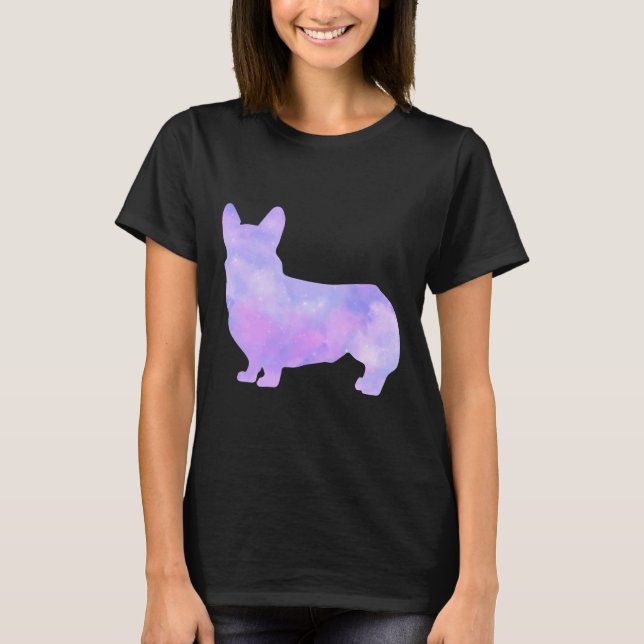 T-shirt Aquarelle de Galaxy Corgi (Devant)