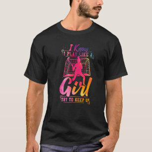 T-shirt Aquarelle De Hockey De Champ Je Sais Que Je Joue C