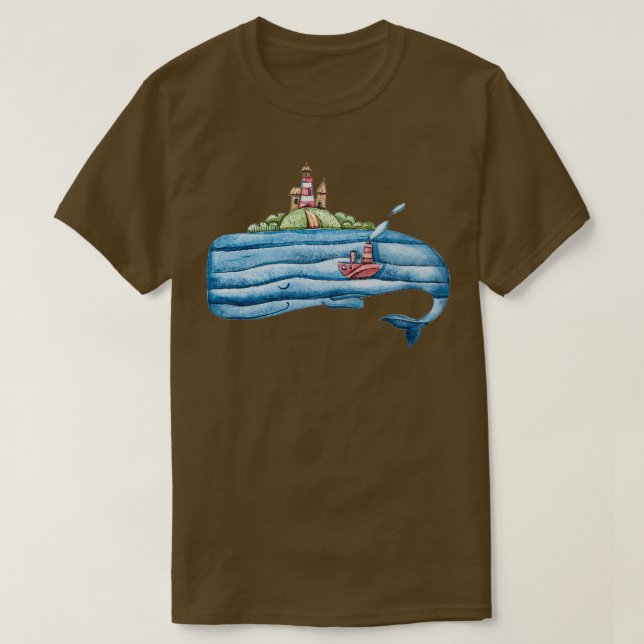T-shirt aquarelle de la baleine de sperme (Design devant)