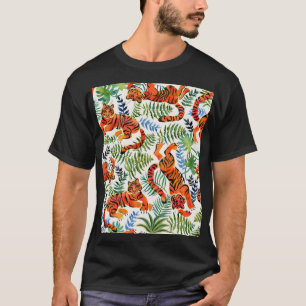 T-shirt Aquarelle de la Jungle de Tigre vintage