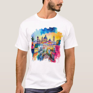 T-shirt Aquarelle de la ville mexicaine