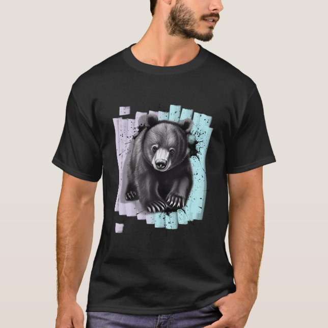 T-shirt Aquarelle de l'ours animal (Devant)