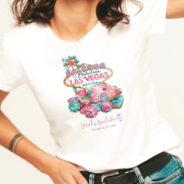 T-shirt Aquarelle de luxe Las Vegas Bachelorette (Créateur téléchargé)