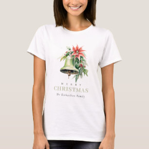 T-shirt Aquarelle de Noël Bell Pine Poinsettia Folithe