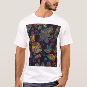 T-shirt Aquarelle de Paisley : tuile à motif floral