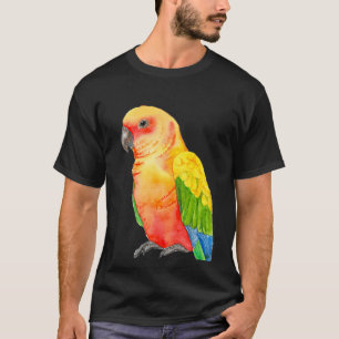 T-shirt aquarelle de perroquet tropical du soleil