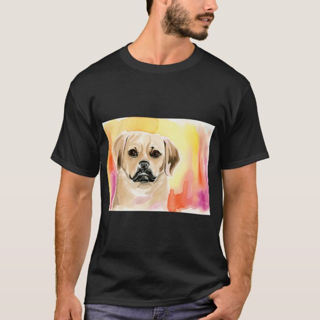 T-shirt aquarelle de Puggle (Devant)