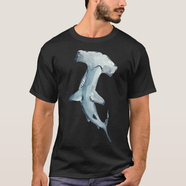 T-shirt Aquarelle de requin marteau Classique (Devant)