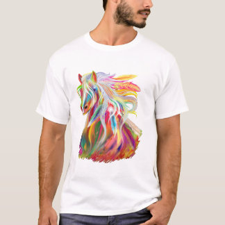 T-shirt Aquarelle de tête de cheval Equestre long manche T