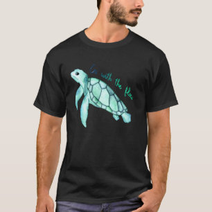 T-shirt Aquarelle de tortue verte de mer avec citation amu