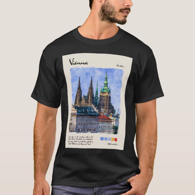 T-shirt Aquarelle de Vienne (Devant)
