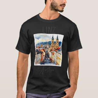 T-shirt Aquarelle Design De Linz - Autriche