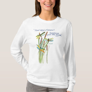 T-shirt Aquarelle Dragonfly avec cote Lewis Carroll
