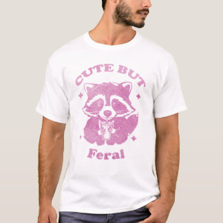 T-shirt Aquarelle drôle de raton laveur mignon mais sauvag