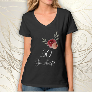 T-shirt Aquarelle drôle positive Floral 50e anniversaire